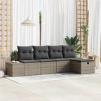 Sofa Set mit Kissen 5 pcs Poly-Rattan