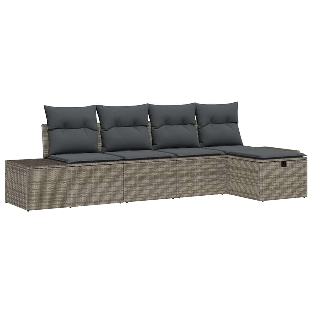 Sofa Set mit Kissen 5 pcs Poly-Rattan