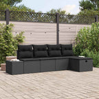 Sofa Set mit Kissen 6 pcs Poly-Rattan