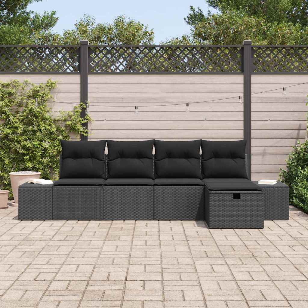 Sofa Set mit Kissen 6 pcs Poly-Rattan