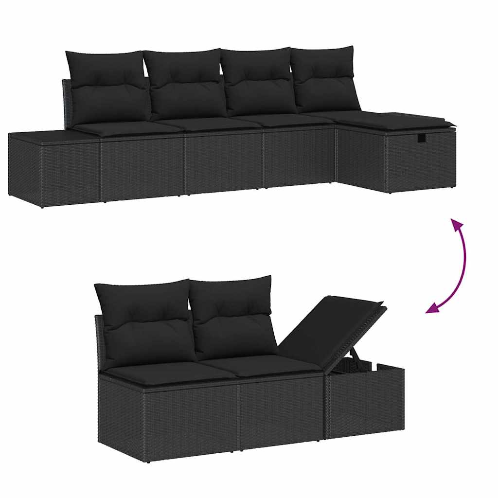Sofa Set mit Kissen 6 pcs Poly-Rattan
