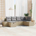 Sofa Set mit Kissen 6 pcs Poly-Rattan