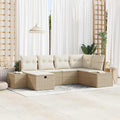 Sofa Set mit Kissen 6 pcs Poly-Rattan