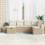 Sofa Set mit Kissen 6 pcs Poly-Rattan