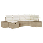 Sofa Set mit Kissen 6 pcs Poly-Rattan