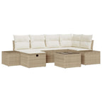 Sofa Set mit Kissen 7 pcs Poly-Rattan