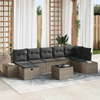 Sofa Set mit Kissen 7 pcs Poly-Rattan