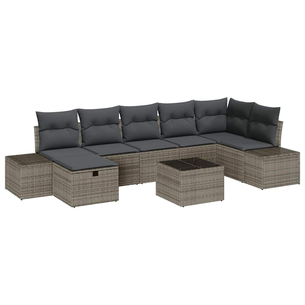 Sofa Set mit Kissen 7 pcs Poly-Rattan