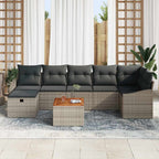Gartensofa-set mit Kissen mit Speicher 8 pcs Grau Poly Rattan