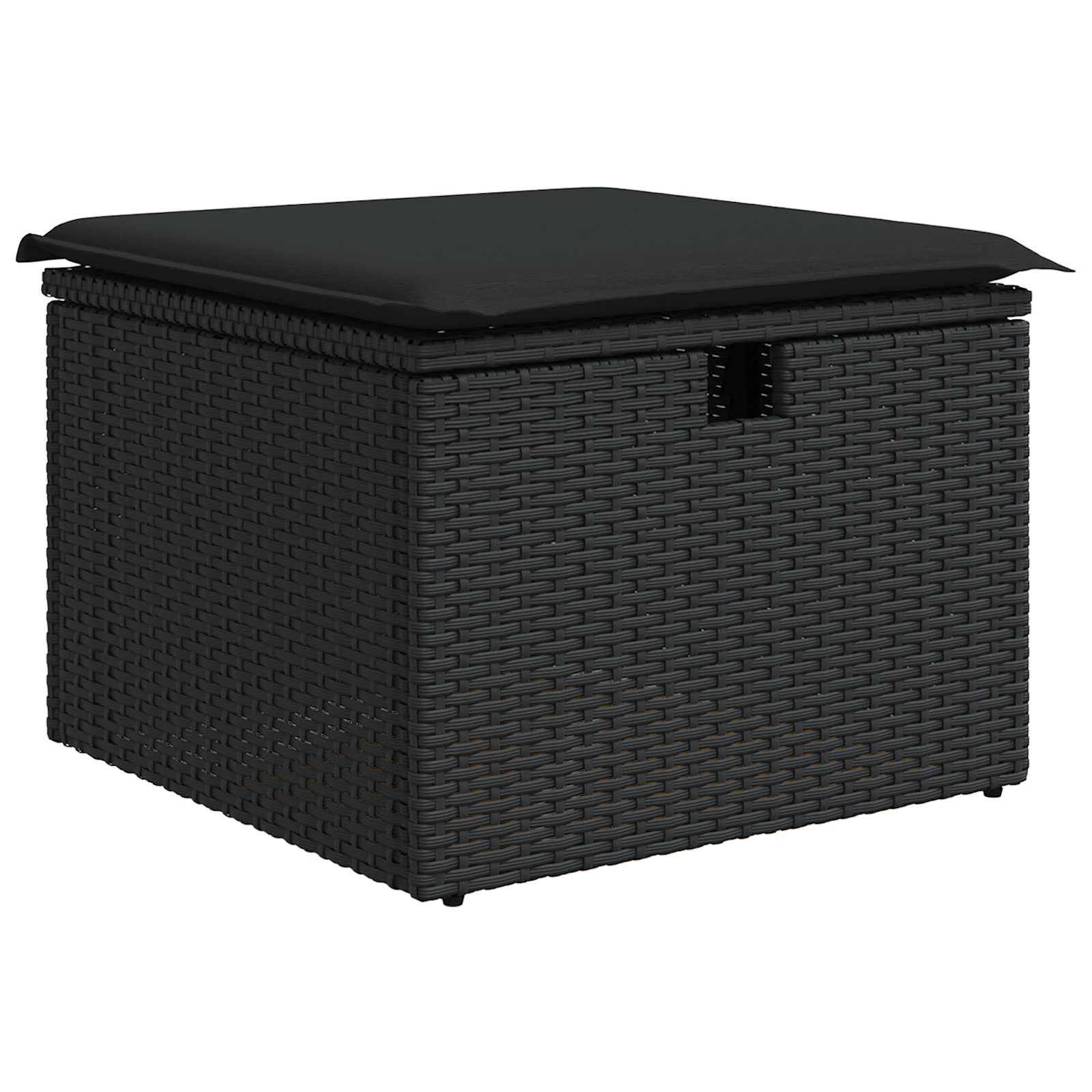 Garten-Sofa-Set mit Kissen 5 pcs Schwarz Poly Rattan