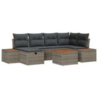 Garten-Sofa-Set 7 pcs Grau 55 x 62 x 69 cm Poly Rattan