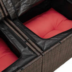 Garten-Sofa-Set mit Kissen mit Speicher 9 pcs Braun Poly Rattan