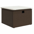 Garten-Sofa-Set mit Kissen mit Speicher 7 pcs Braun Poly Rattan