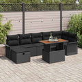 Garten-Sofa-Set 8 pcs Schwarz Poly-Rattan