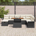 Garten-Sofa-Set 9 pcs Schwarz Poly-Rattan