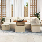 Garten-Sofa-Set 9 pcs Beige Poly-Rattan
