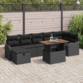 Garten-Sofa-Set mit Speicher 8 pcs Schwarz Poly Rattan