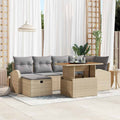 Garten-Sofa-Set 7 pcs Beige Poly-Rattan