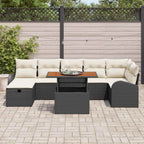 Garten-Sofa-Set 8 pcs Schwarz Poly-Rattan