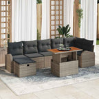 Garten-Sofa-Set 8 pcs Grau Poly-Rattan