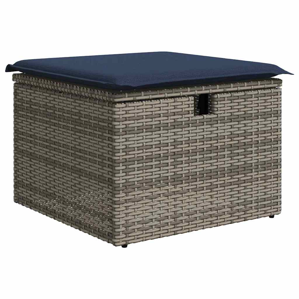 Garten-Sofa-Set 7 pcs Grau Poly-Rattan