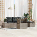 Garten-Sofa-Set 6 pcs Grau Poly-Rattan