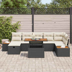 Garten-Sofa-Set 8 pcs Schwarz Poly-Rattan