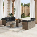 Garten-Sofa-Set 9 pcs Grau Poly-Rattan
