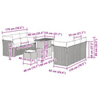 Garten-Sofa-Set 9 pcs Grau Poly-Rattan