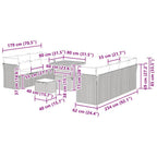 Gartensofa-set 10 pcs Schwarz Poly-Rattan