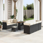 Gartensofa-set 10 pcs Schwarz Poly-Rattan