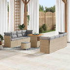 Gartensofa-set 11 pcs Beige Poly-Rattan
