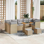 Gartensofa-set 10 pcs Beige Poly-Rattan