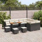 Gartensofa-set 13 pcs Schwarz Poly-Rattan