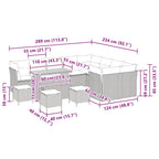 Gartensofa-set 13 pcs Schwarz Poly-Rattan