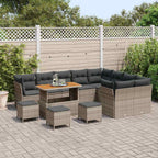 Gartensofa-set 13 pcs Grau Poly-Rattan