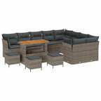 Gartensofa-set 13 pcs Grau Poly-Rattan