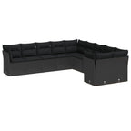 Gartensofa-set 13 pcs Schwarz Poly-Rattan