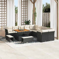 Gartensofa-set 13 pcs Schwarz Poly-Rattan