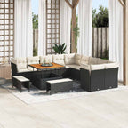 Gartensofa-set 13 pcs Schwarz Poly-Rattan