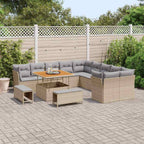 Gartensofa-set 13 pcs Beige Poly-Rattan