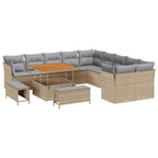 Gartensofa-set 13 pcs Beige Poly-Rattan