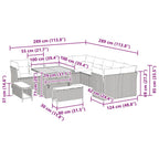 Gartensofa-set 13 pcs Grau Poly-Rattan