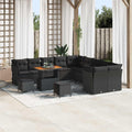 Gartensofa-set 13 pcs Schwarz Poly-Rattan