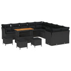 Gartensofa-set 14 pcs Schwarz Poly-Rattan