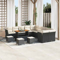 Gartensofa-set 14 pcs Schwarz Poly-Rattan