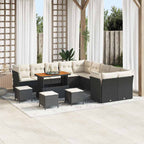 Gartensofa-set 14 pcs Schwarz Poly-Rattan