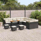 Gartensofa-set 14 pcs Schwarz Poly-Rattan