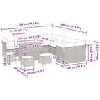 Gartensofa-set 14 pcs Schwarz Poly-Rattan
