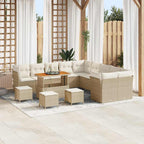 Gartensofa-set 14 pcs Beige Poly-Rattan